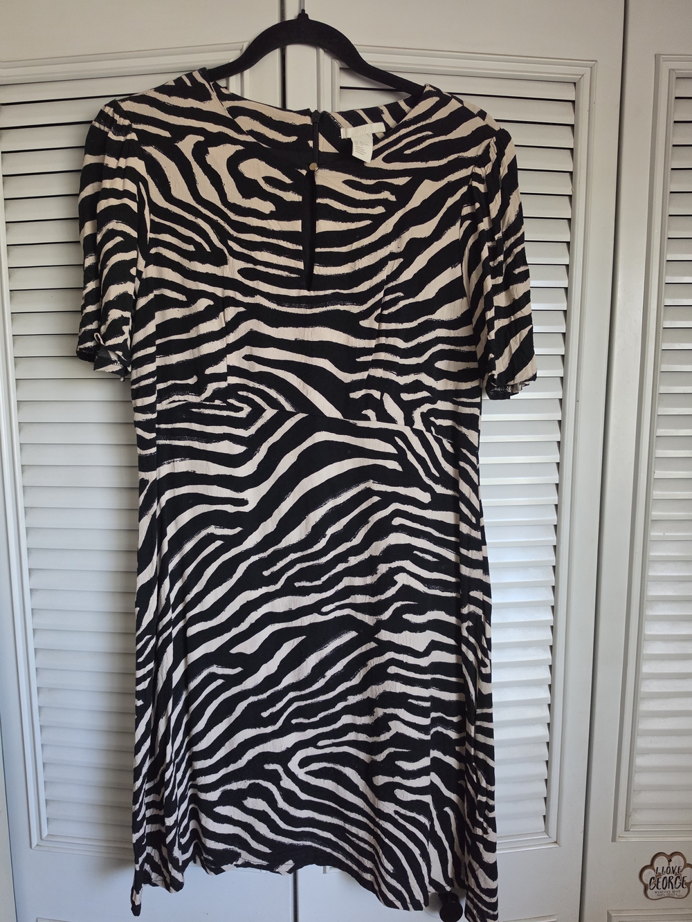 H&M Black and White Zebra-Print Mini Dress